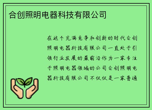 合创照明电器科技有限公司